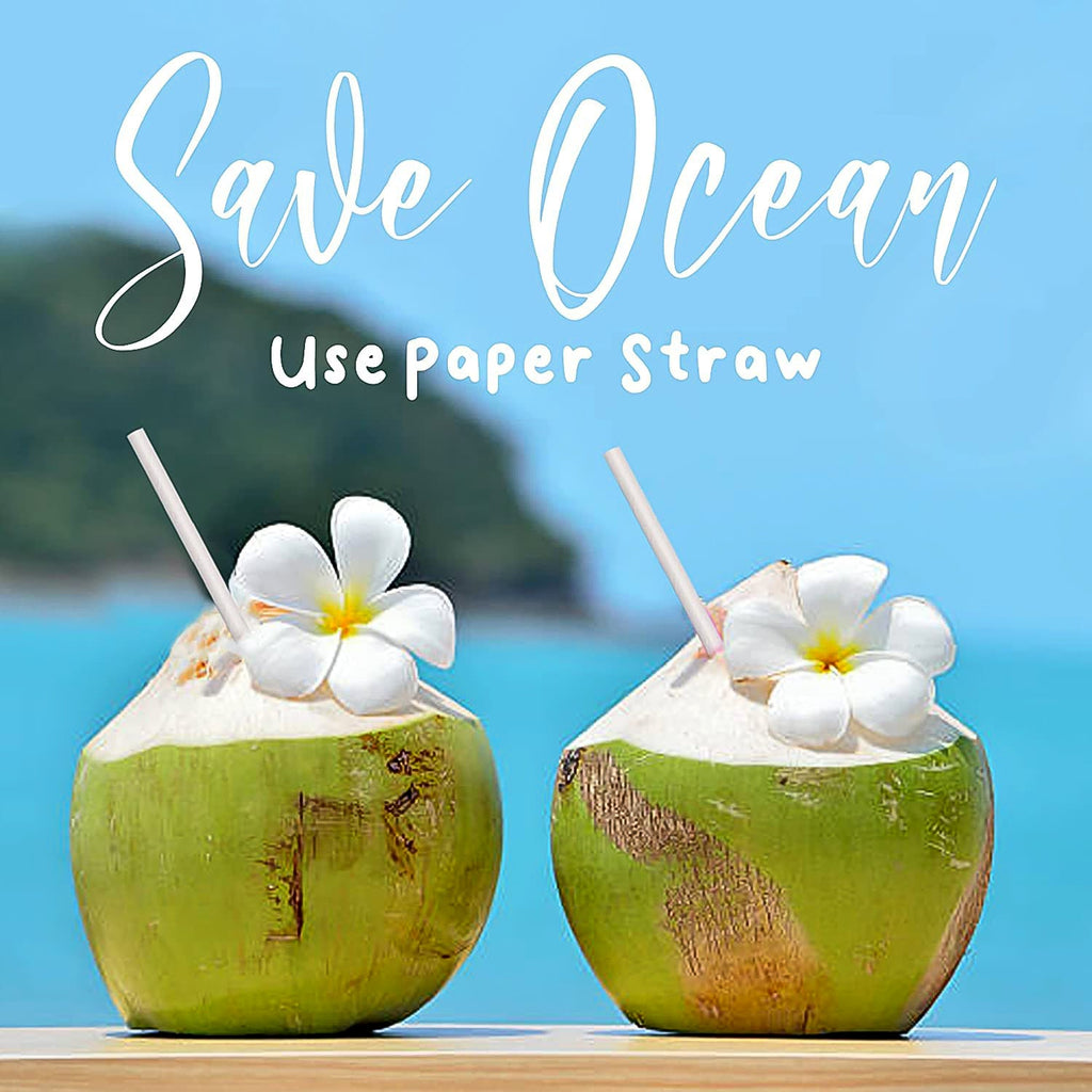 Eco-friendly paper straws standing upright in a glass, suitable for cold drinks