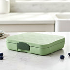 Meal storage lunch box with compartments for variety of foods