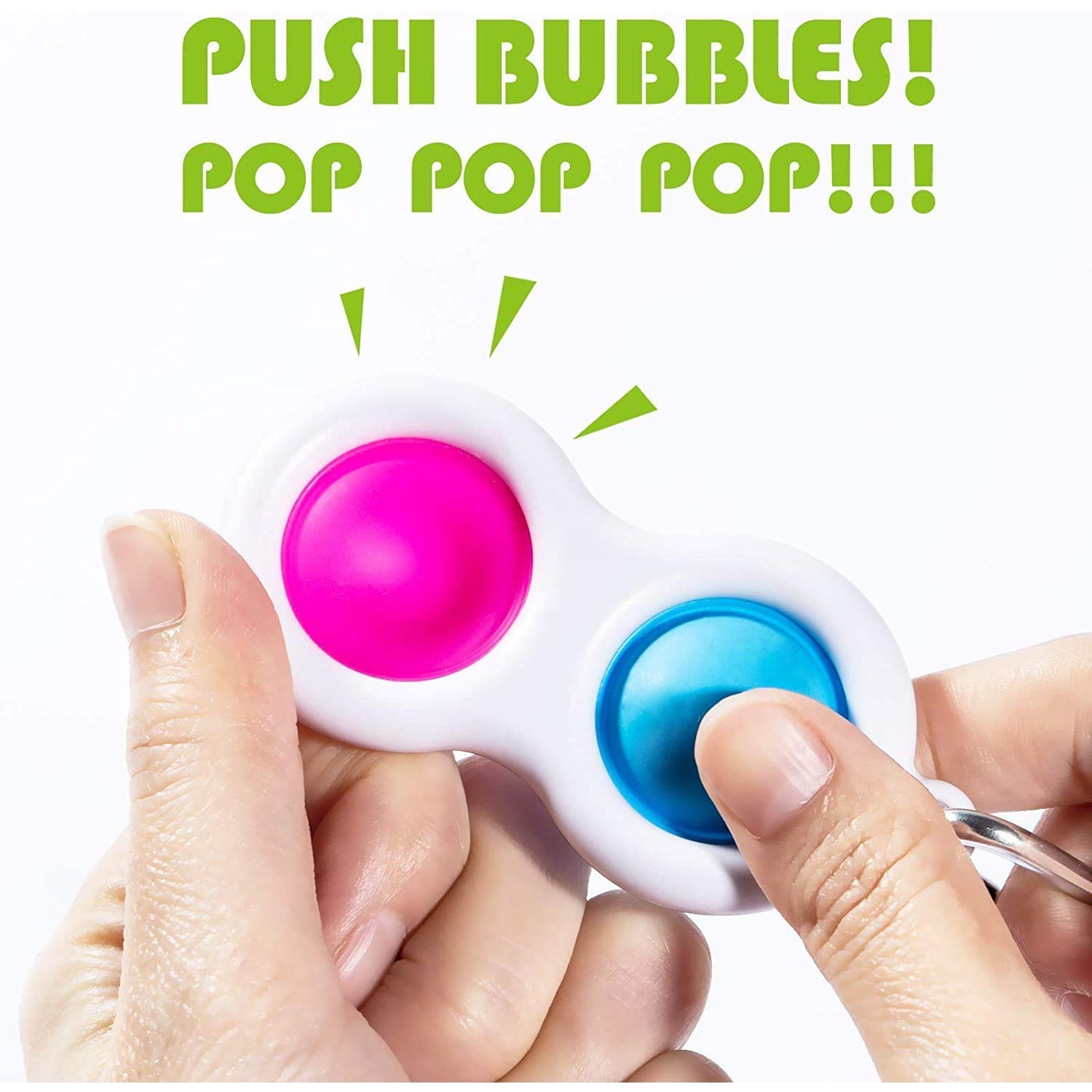 Portable Simple Dimple Fidget Toy Keychain, ideal for anxiety relief.