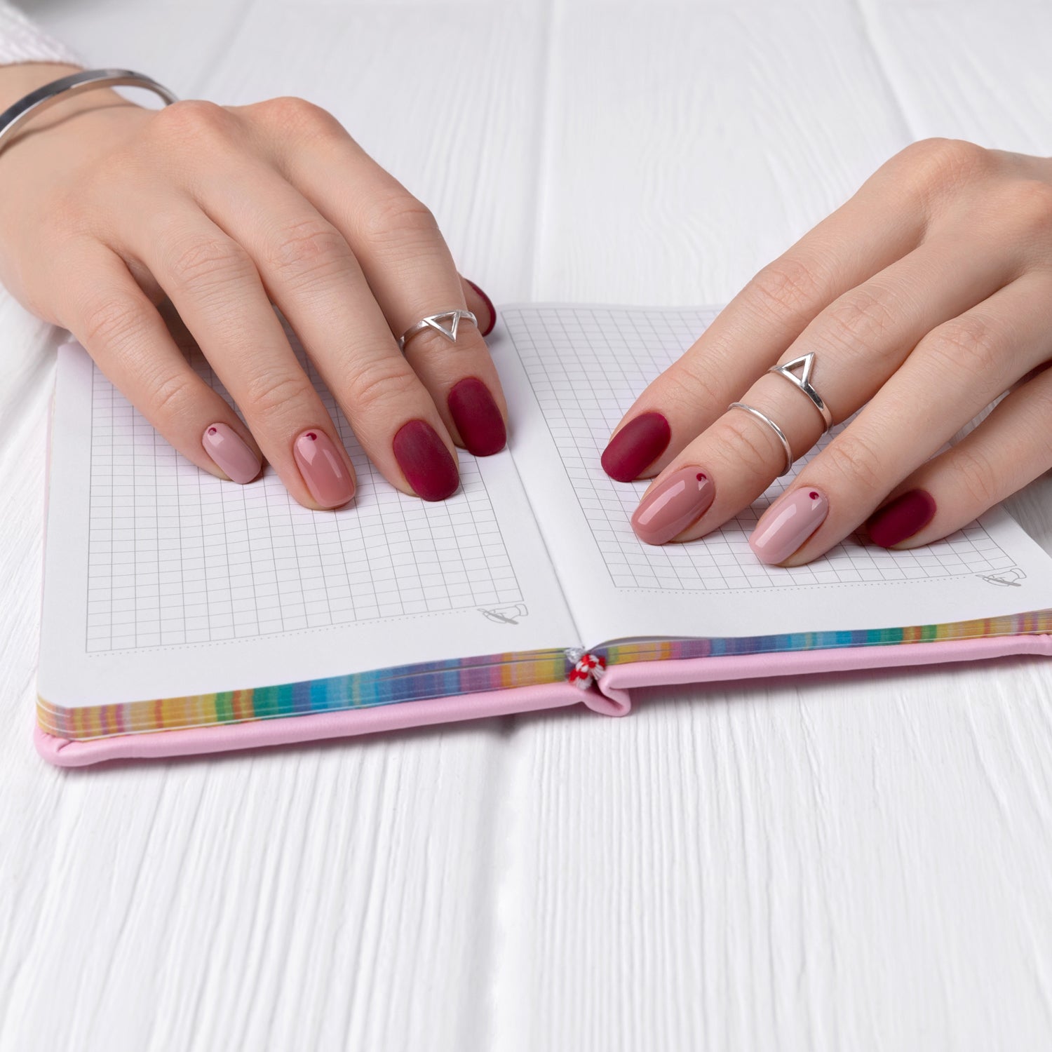 Set of two 9 cm professional double-sided nail files on clean surface
