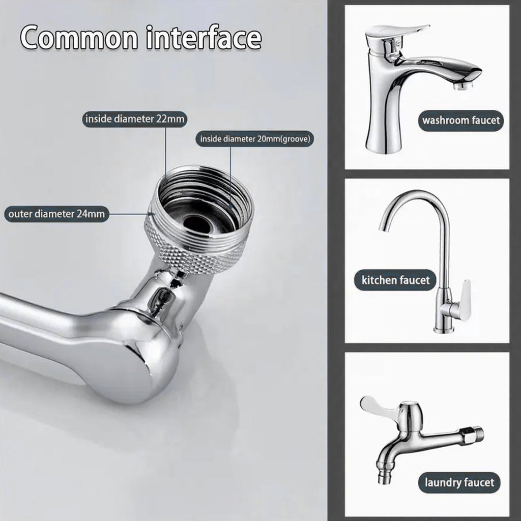 Detail of the rotating faucet sprayer showing its double O-ring design.