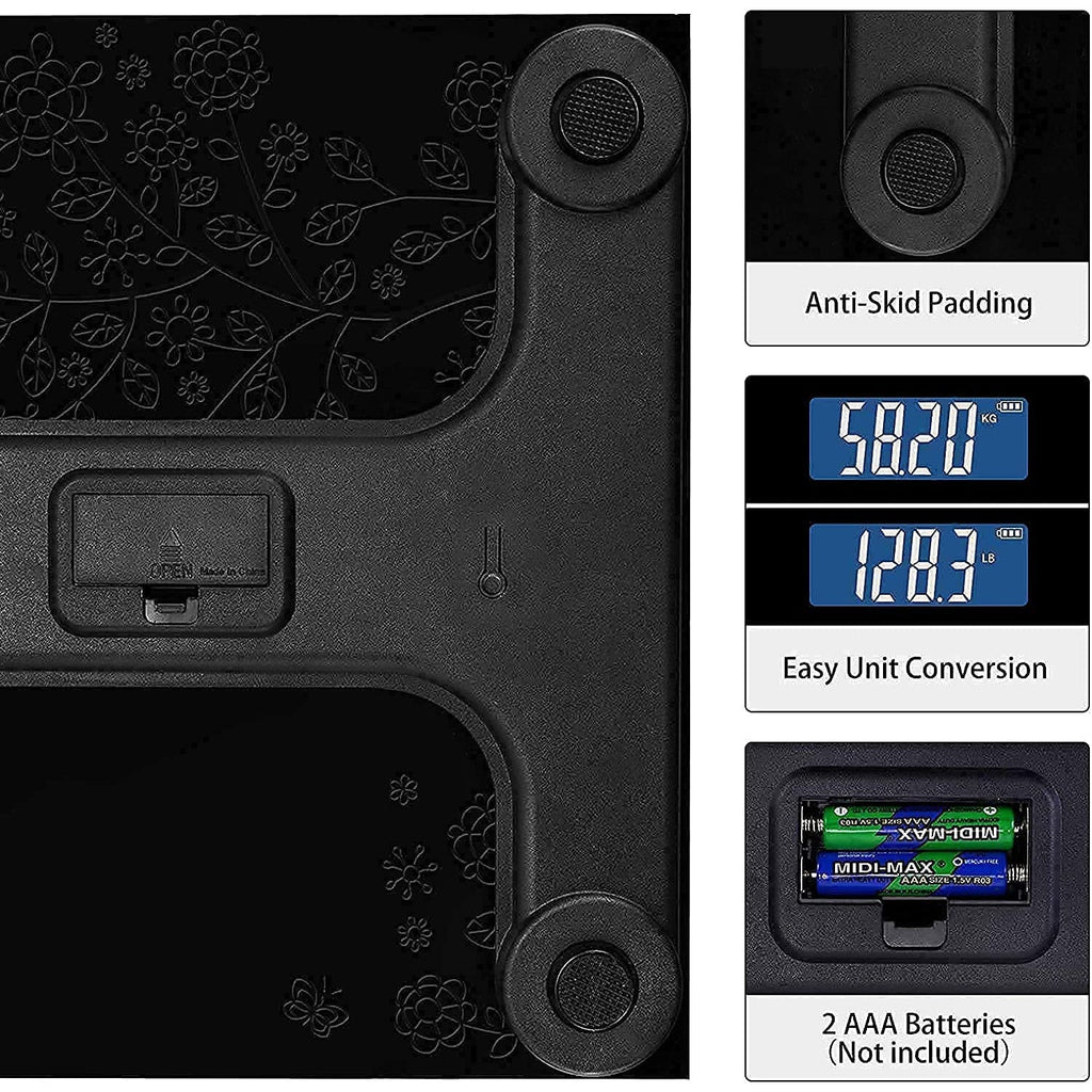 User-friendly body weight scale with a wide platform for stable measurements.