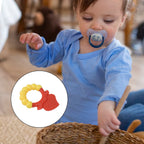 Textured silicone baby teether designed to soothe sensitive gums