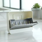 Anti-slip soap holder securely mounted on wall near sink