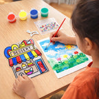 DIY craft activity box for kids with beads and paints