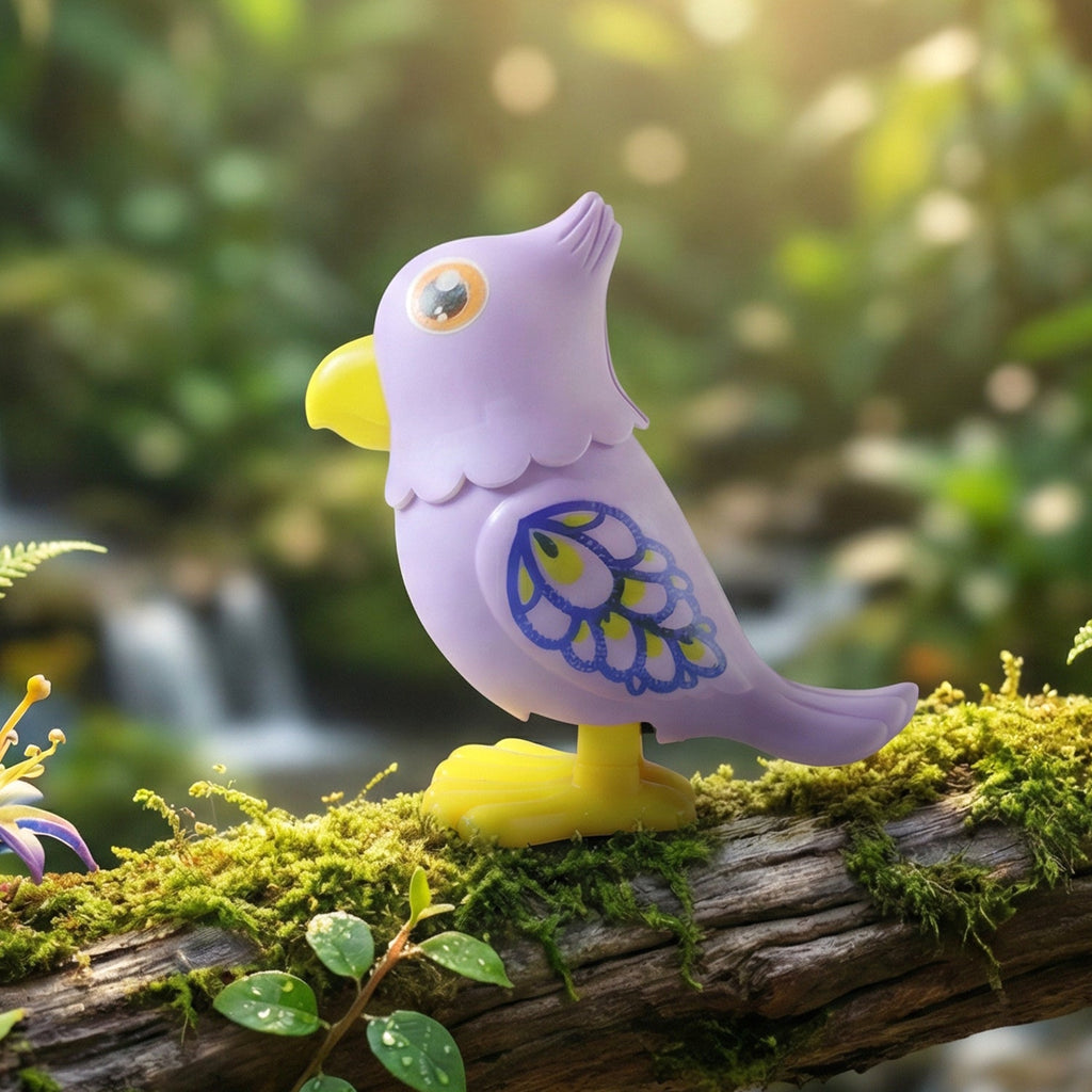 Child-friendly wind-up toy with jumping action