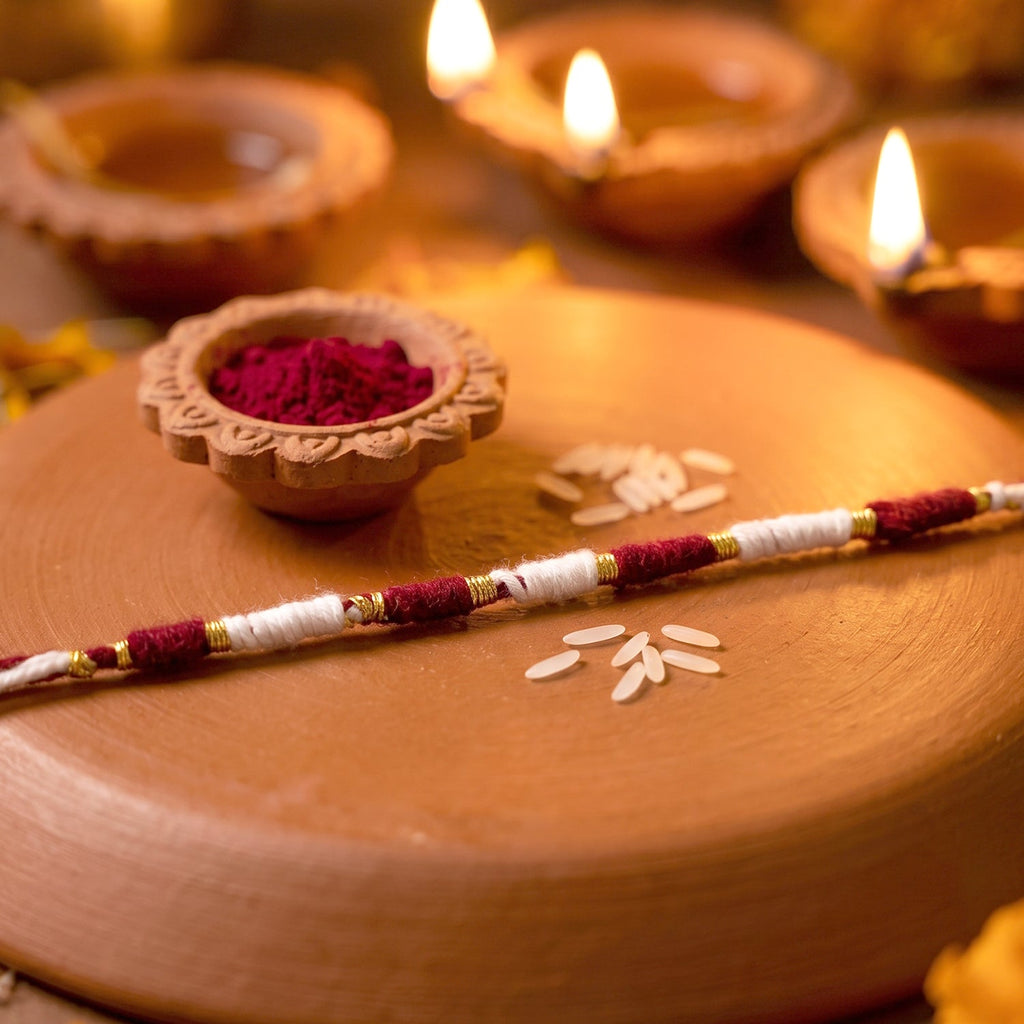 Cotton thread Rakhi designed for brothers