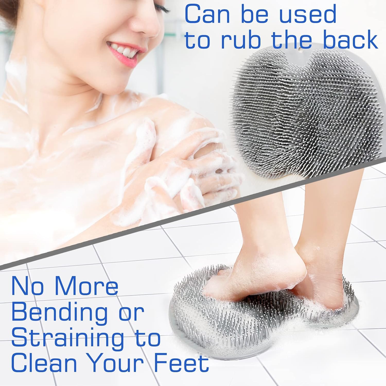 Close-up of silicone foot scrubber bristles