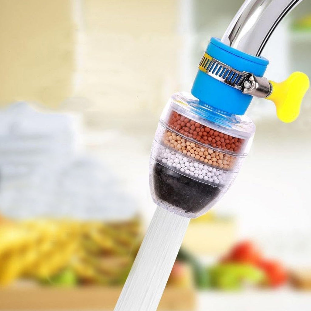 Dimension reference shot of the Faucet Water Filter, highlighting its size for easy comparison.