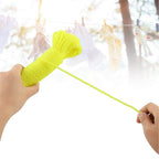 Vibrant heavy-duty clothesline in mixed colors, 3 meters long, ready for laundry.