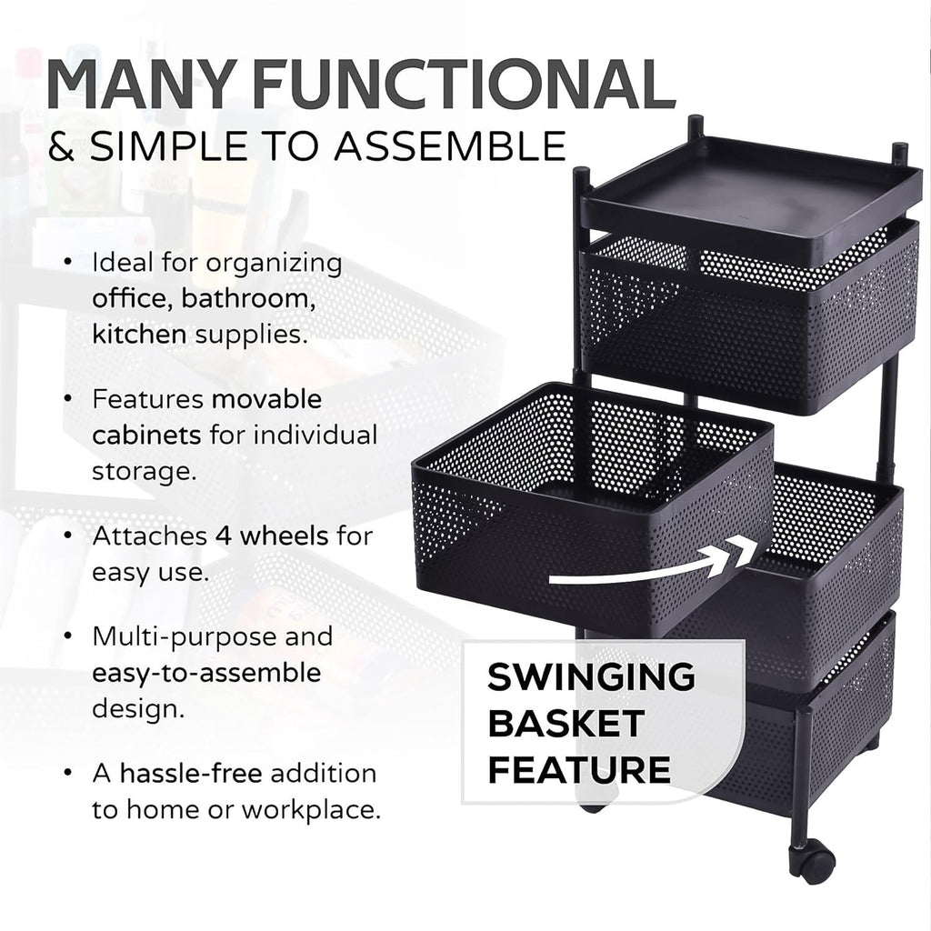 High-quality metal kitchen trolley easy to move and maintain