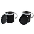 Mocha mug set in an office setting, perfect for hot beverages at work.