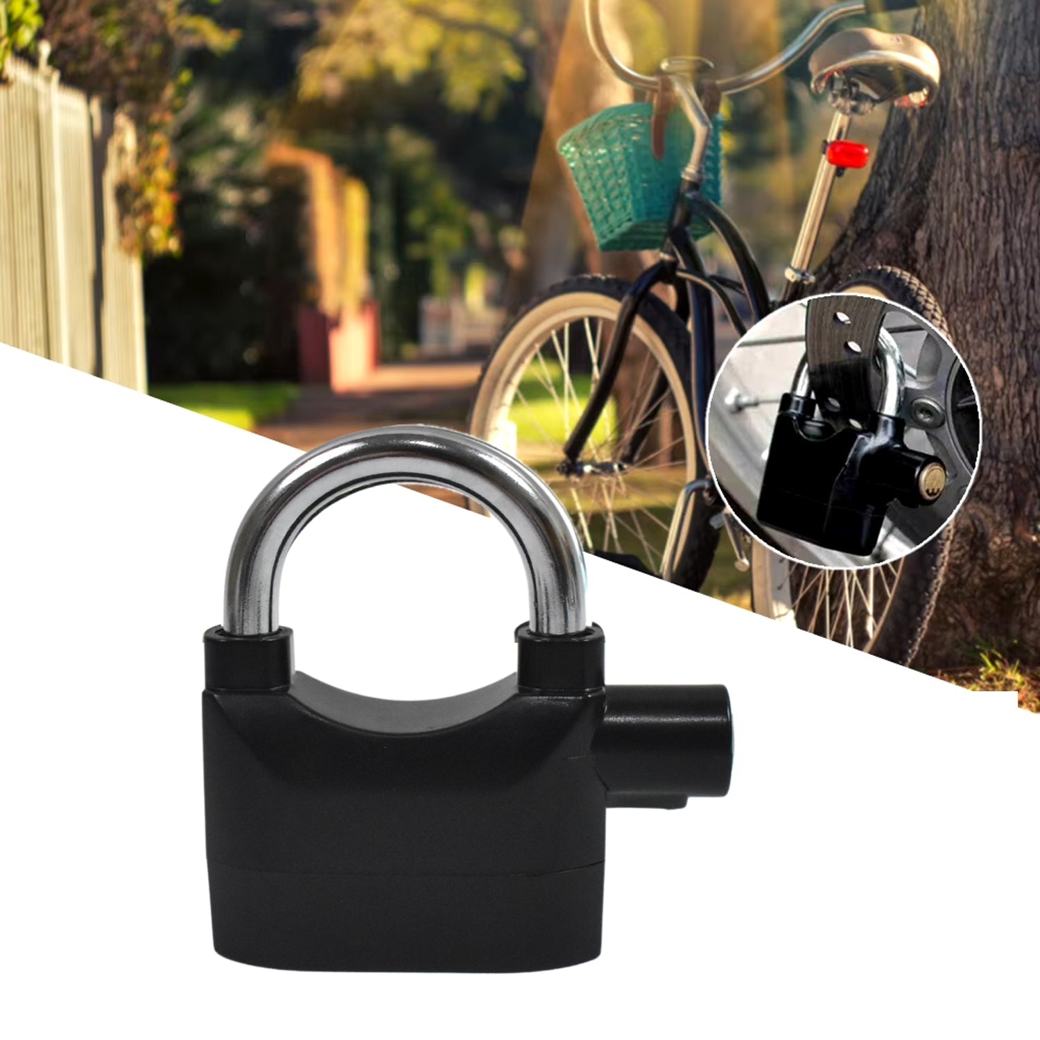 Packaging for the Siren Alarm Lock, indicating its anti-theft security features.