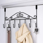 Detailed view of the sleek retro black finish on the metal hanging rack.