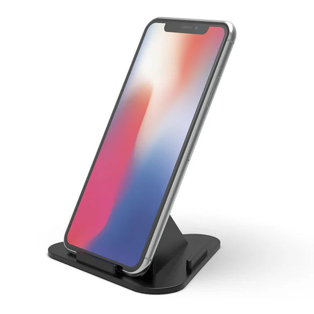 Pyramid mobile stand angled view displaying anti-slip rubber feet