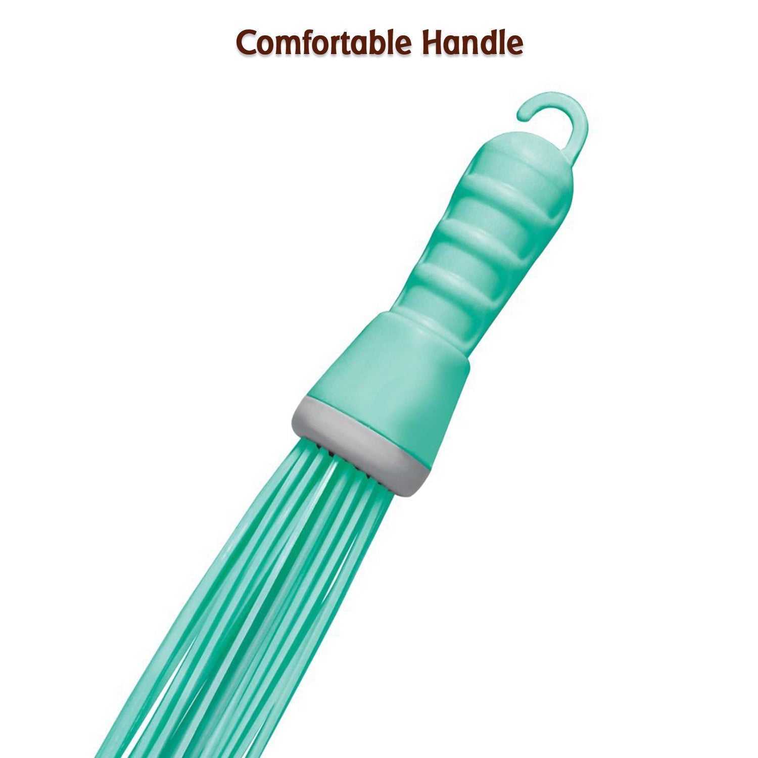 Broom with strong hard bristles, ensuring thorough and effective floor scrubbing.