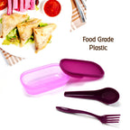 Secure leak-proof lunch box, keeping both liquids and solid foods contained.