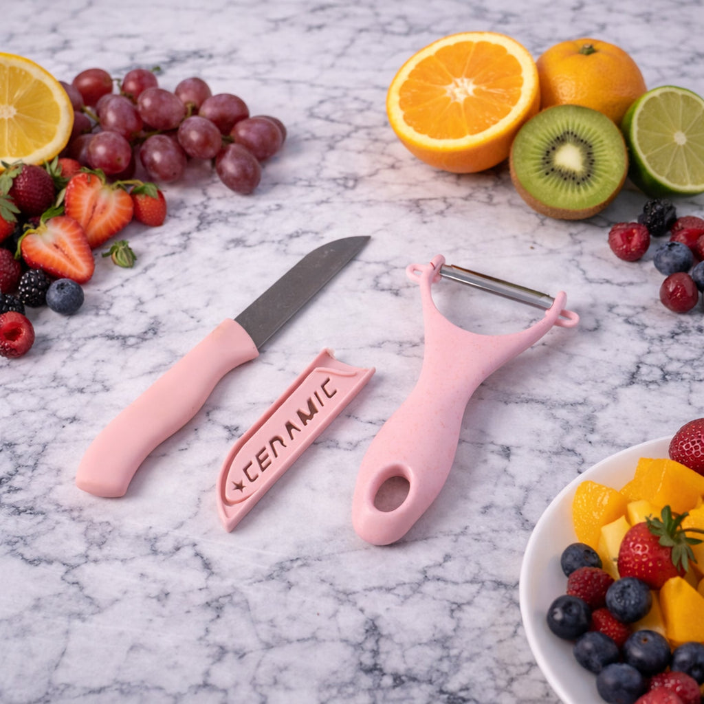 Fruit preparation with multipurpose kitchen cutting board and peeler