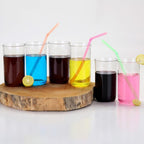 Lightweight 300ml plastic glasses with a glossy finish and modern design