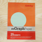Close-up of Oddy A4 Graph Paper White background with grid