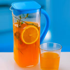 Full view of plastic water jug with lid