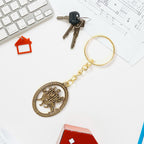 Durga key holder displaying strong golden chain and keyring