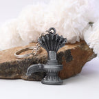Shiva Lingam metal keychain with sturdy keyring for car and bike keys