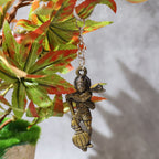 Side angle of the Lord Hanuman metal keychain showing craftsmanship