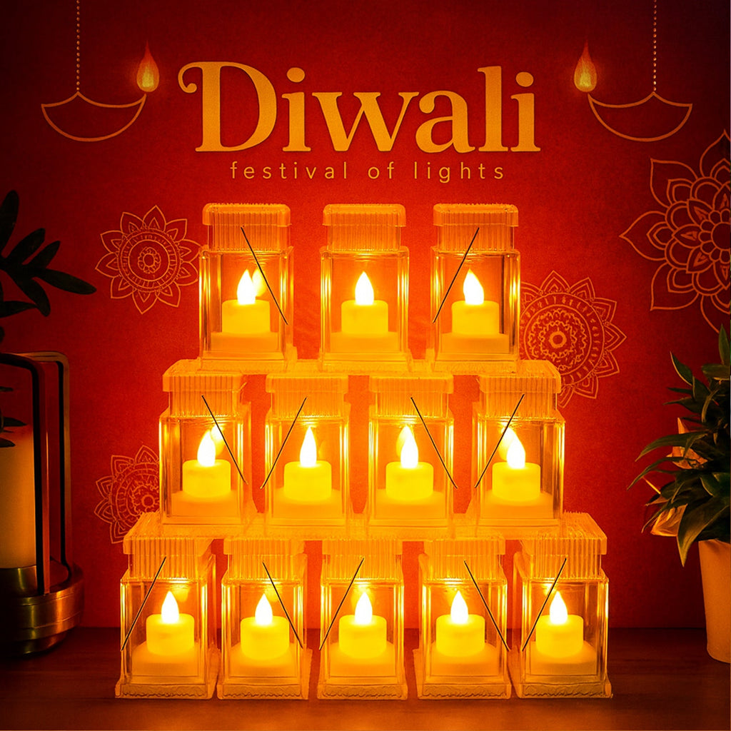 12-piece set of LED storm lantern decorative battery-operated lights
