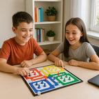 Hand holding the compact and lightweight Pocket Ludo game, highlighting its portability.