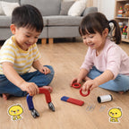 Interactive magnet play kit encouraging creative scientific exploration