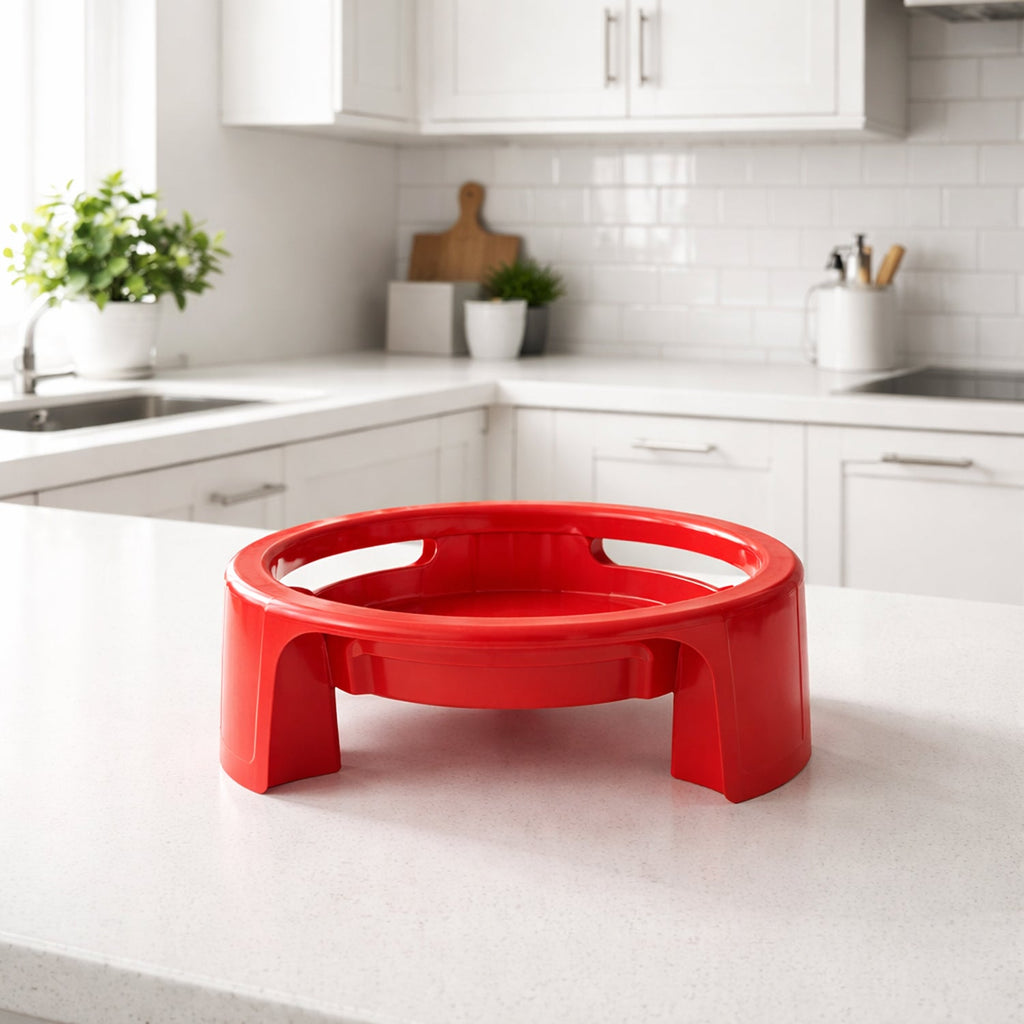 Another angle of the Matka Stand with a clay pot, focusing on the anti-skid base.