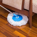 Durable 360° Spin Mop with stainless steel wringer and wheels bucket
