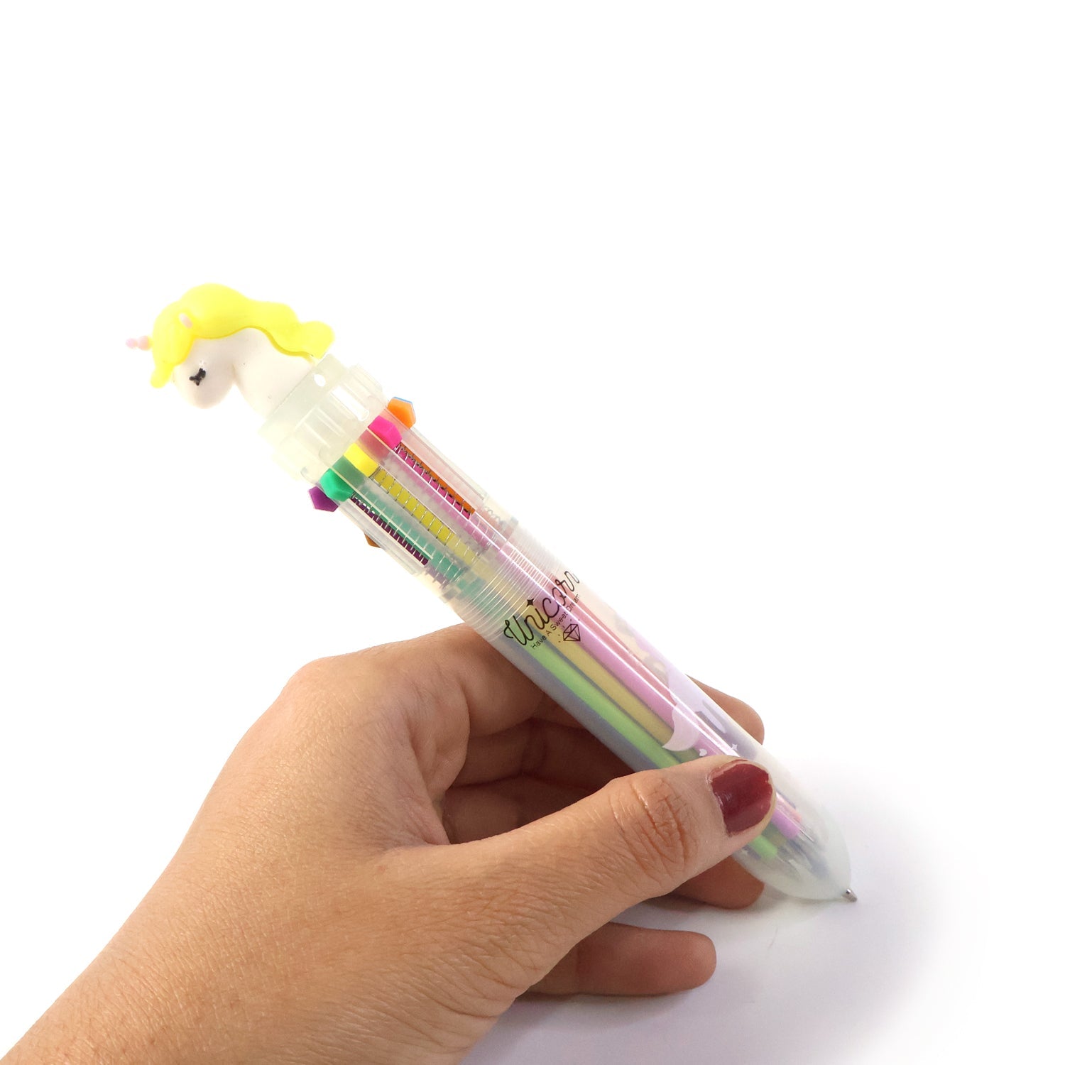 Character decorative top on multicolor ball pen
