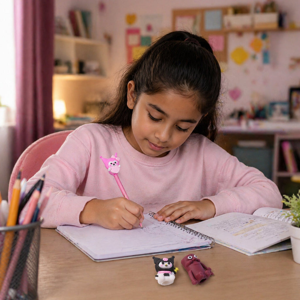 Decorative pencil cap topper enhancing stationery look