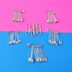 Single metal safety pin with smooth finish for fabric fastening
