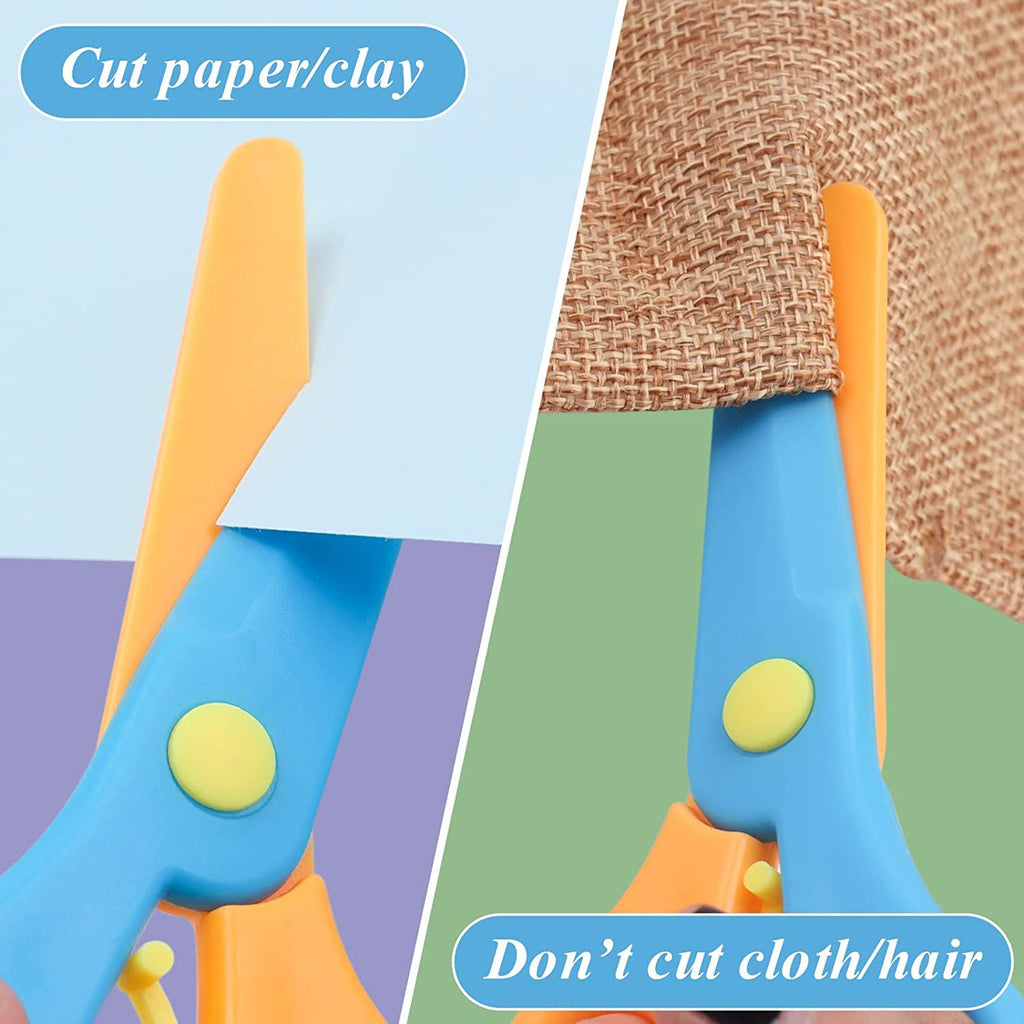 Safety scissors for children cutting paper safely