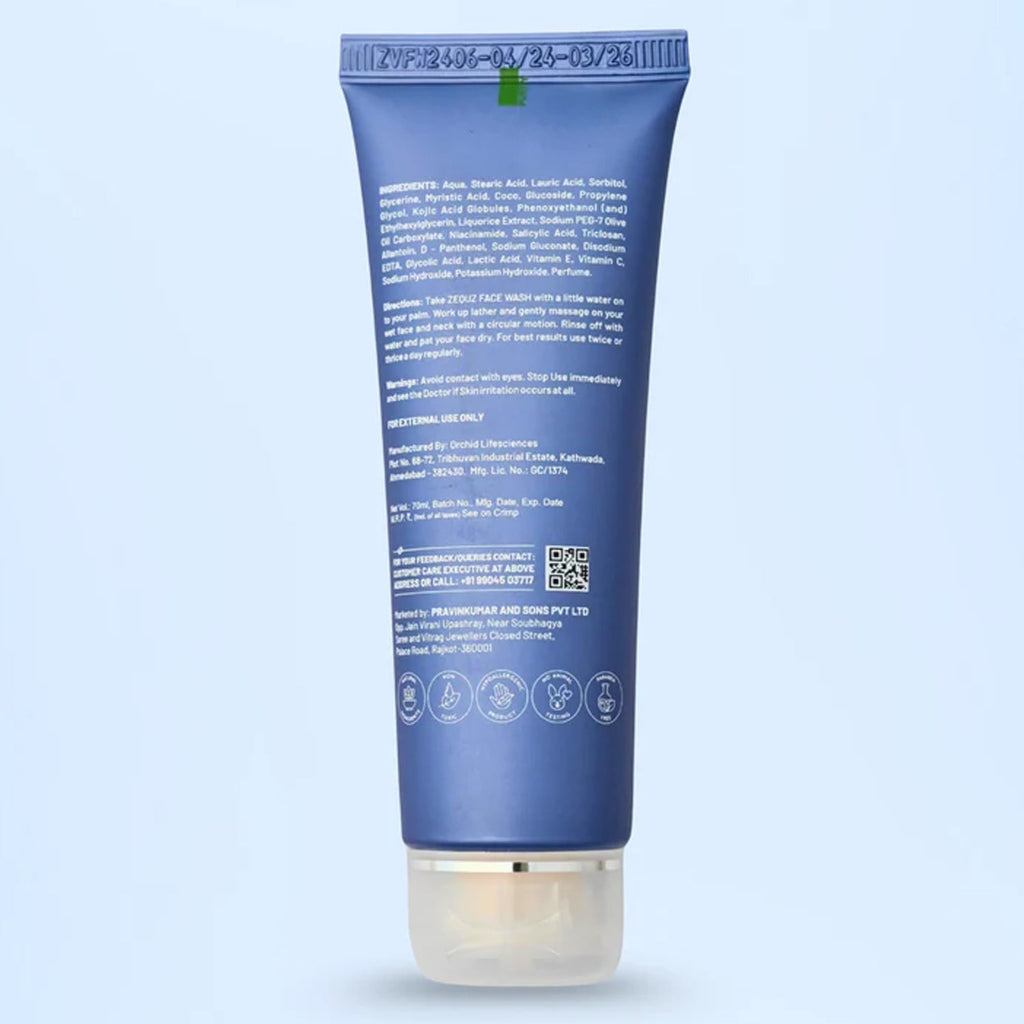 Demonstration of applying Vitamin C brightening face wash on skin