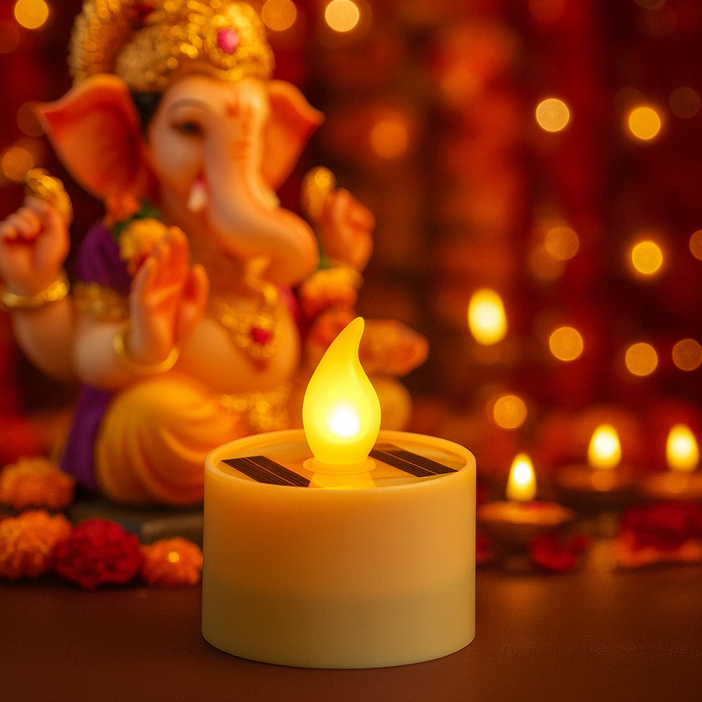 Set of solar tealight candles ideal for eco-friendly decorative lighting