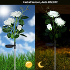 Outdoor solar powered garden lights in elegant flower design