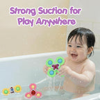 Three-piece baby spinner toy set for infant sensory development