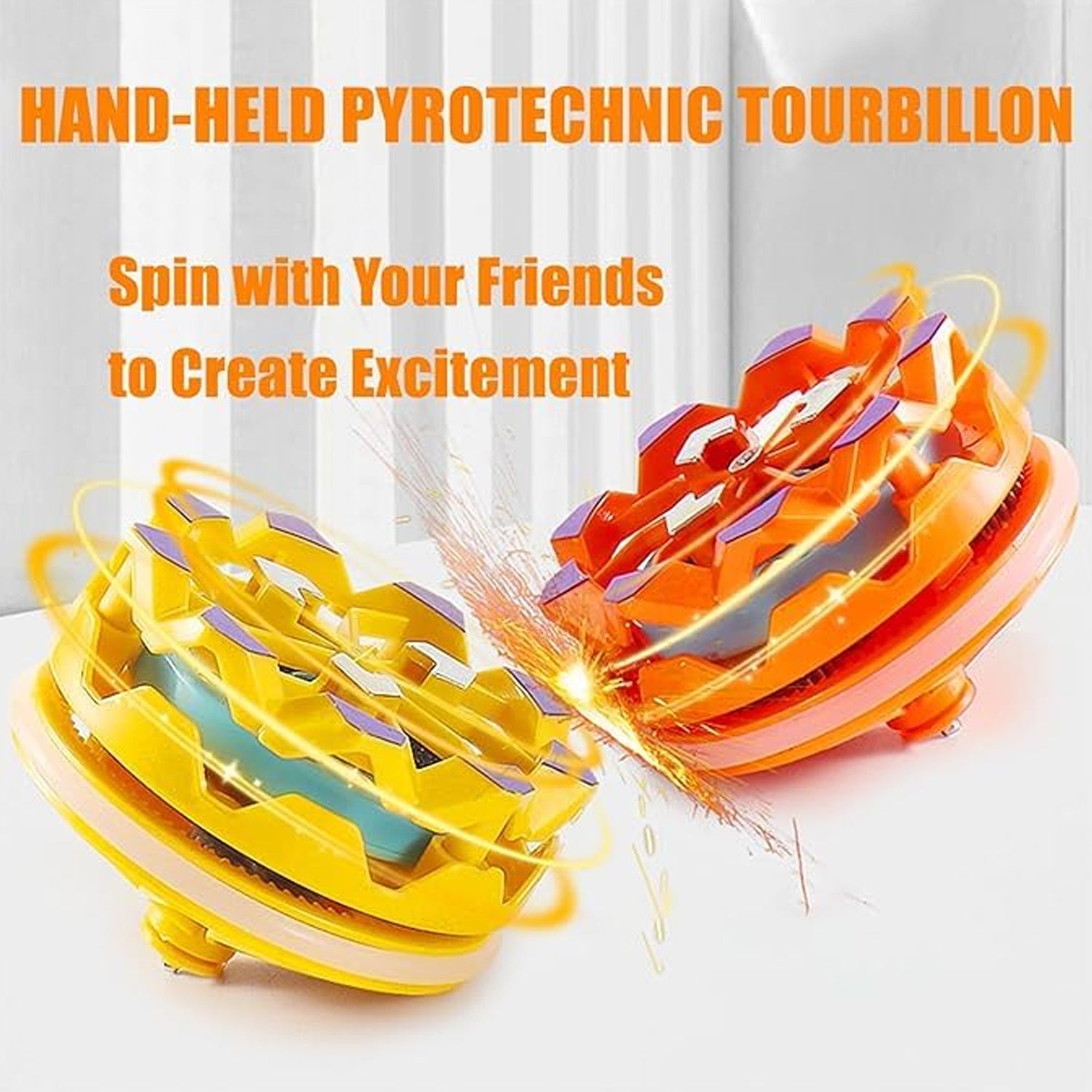 Light-up battle spinning top toy for kids
