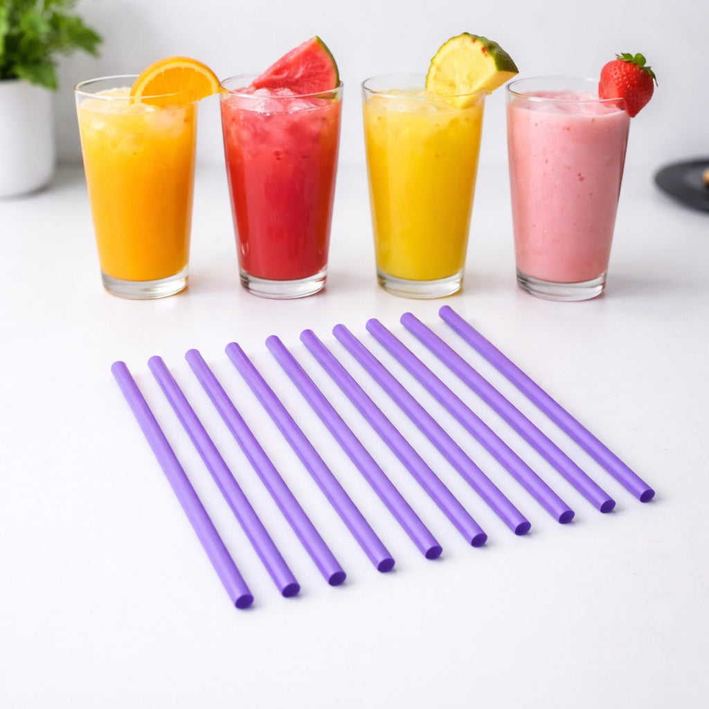 Reusable plastic drinking straws ideal for parties and gatherings