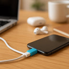 Side view of the compact USB OTG adapter, highlighting its portable design.