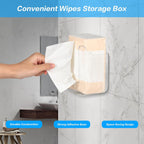 Transparent wall-mounted tissue box dispenser showcasing tissues inside