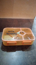 Compact leak-proof lunch box with utensil storage for travel