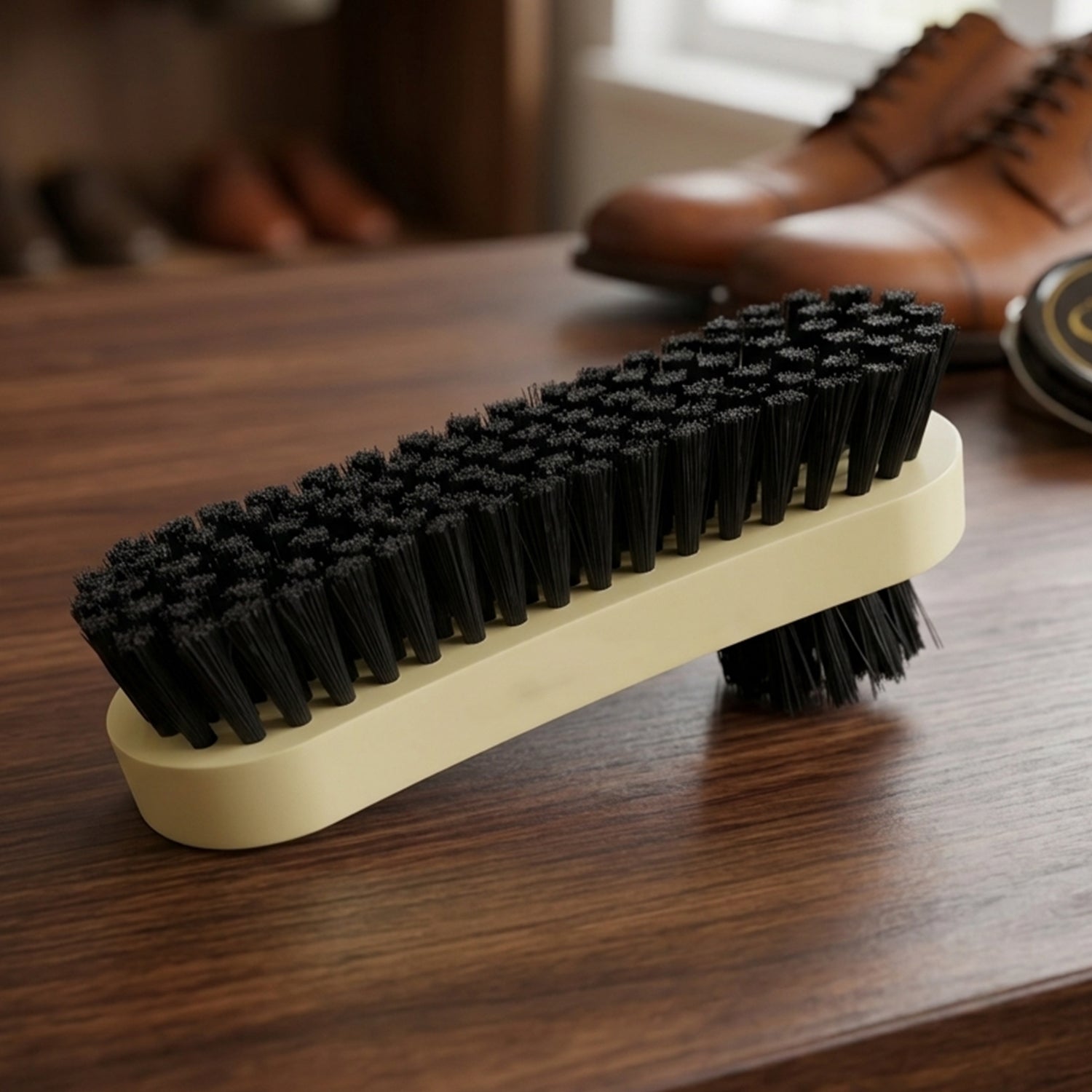 Leather shoe cleaning brush for gentle cleaning