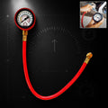 Round analog tire inflator gauge for car tyres.