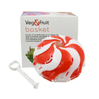 Folding fruit basket with an integrated hanging stand for flexible kitchen storage.