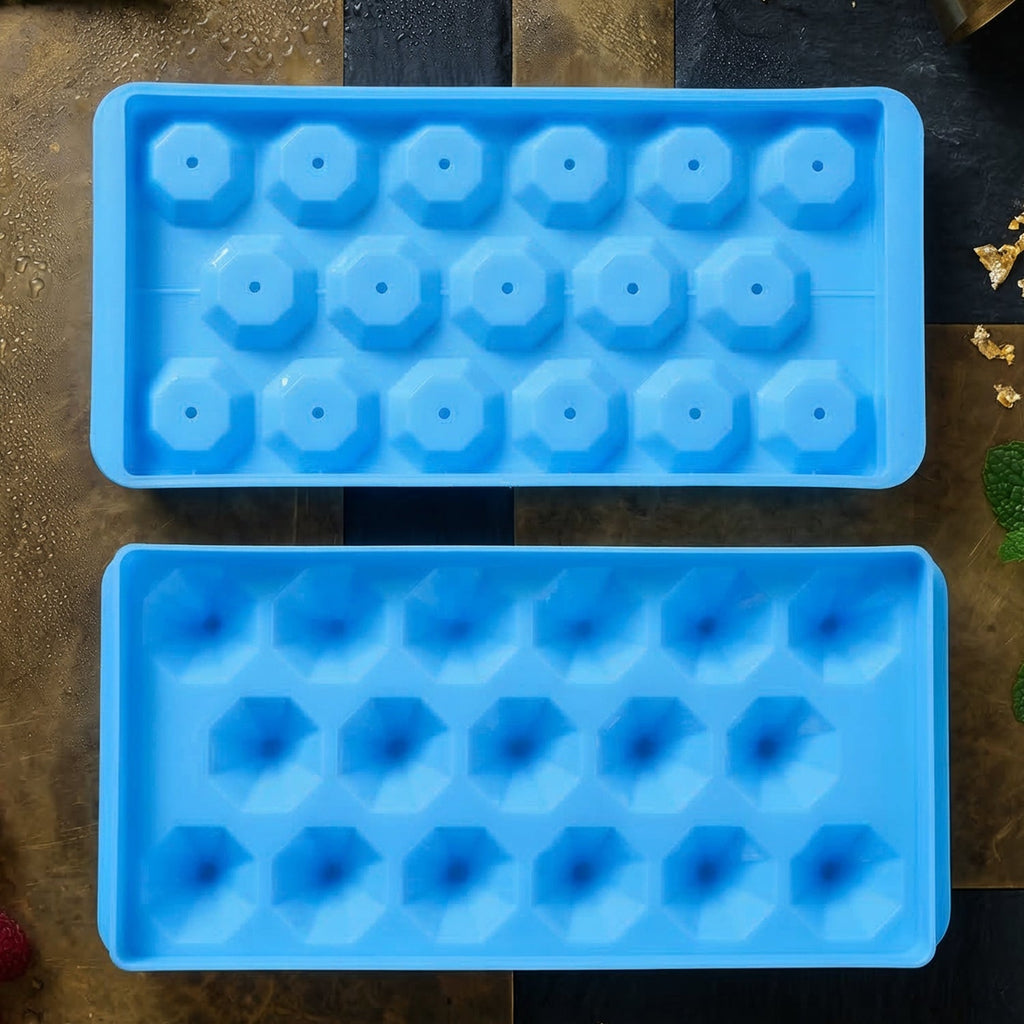 Easy release ice tray with flexible silicone material
